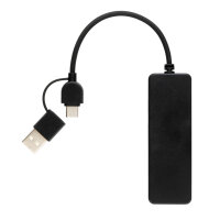 RCS recycelter USB-Hub mit Dual-Input Farbe: schwarz