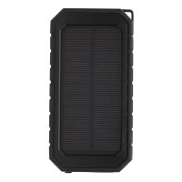 10.000 mAh Solar-Powerbank mit 10W Wireless aus RCS Plastik Farbe: schwarz