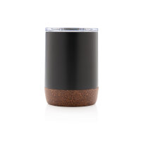 Kleine Vakuum-Kaffeetasse aus RCS rSteel & Kork Farbe: schwarz
