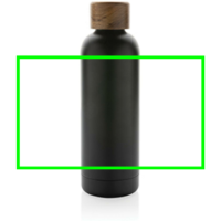 Wood Vakuumflasche aus RCS recyceltem Stainless-Steel Farbe: schwarz