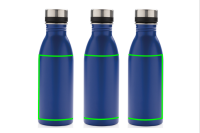 Deluxe Wasserflasche aus RCS recyceltem Stainless-Steel Farbe: blau