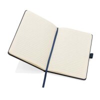 Sam A5 Notizbuch aus RCS zertifiziertem Lederfaserstoff Farbe: navy blau