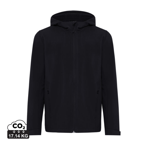 Iqoniq Makalu Herren Softshelljacke aus recyceltem Polyester Farbe: schwarz