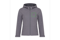 Iqoniq Makalu Damen Softshelljacke aus recyceltem Polyester Farbe: vulcano heather grey