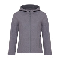 Iqoniq Makalu Damen Softshelljacke aus recyceltem Polyester Farbe: vulcano heather grey