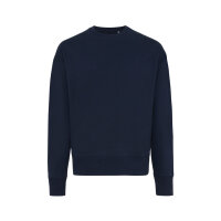 Iqoniq Kruger Relax-Rundhals-Sweater aus recycelt. Baumwolle Farbe: navy blau