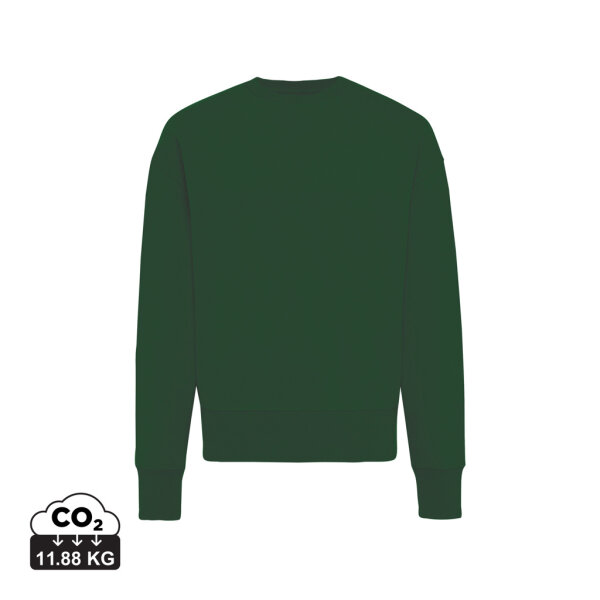 Iqoniq Kruger Relax-Rundhals-Sweater aus recycelt. Baumwolle Farbe: forest green