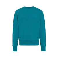 Iqoniq Kruger Relax-Rundhals-Sweater aus recycelt. Baumwolle Farbe: verdigris