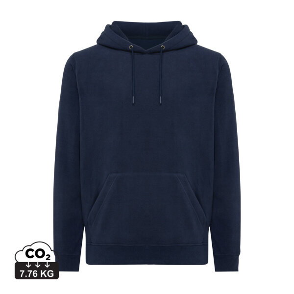 Iqoniq Trivor Mikrofleece-Kapuzen-Pulli aus recyc. Polyester Farbe: navy blau