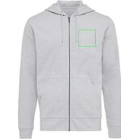 Iqoniq Abisko Zip-Kapuzenpullover aus recycelter Baumwolle Farbe: heather grey