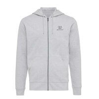 Iqoniq Abisko Zip-Kapuzenpullover aus recycelter Baumwolle Farbe: heather grey