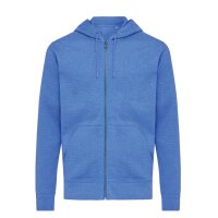 Iqoniq Abisko Zip-Kapuzenpullover aus recycelter Baumwolle Farbe: heather blue