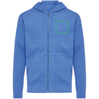 Iqoniq Abisko Zip-Kapuzenpullover aus recycelter Baumwolle Farbe: heather blue