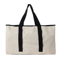 VINGA Volonne AWARE™ Strandtasche aus recyceltem Canvas Farbe: off white, schwarz