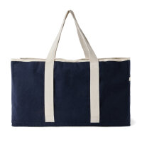 VINGA Volonne AWARE™ Strandtasche aus recyceltem Canvas Farbe: navy blau, off white