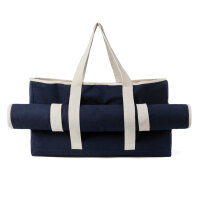 VINGA Volonne AWARE™ Strandtasche aus recyceltem Canvas Farbe: navy blau, off white